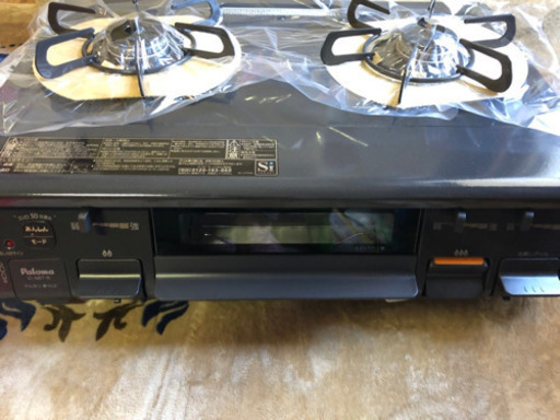 パロマのプロパン2口コンロ！LPガス用ゴム管9.5(1m)ホースバンド付き