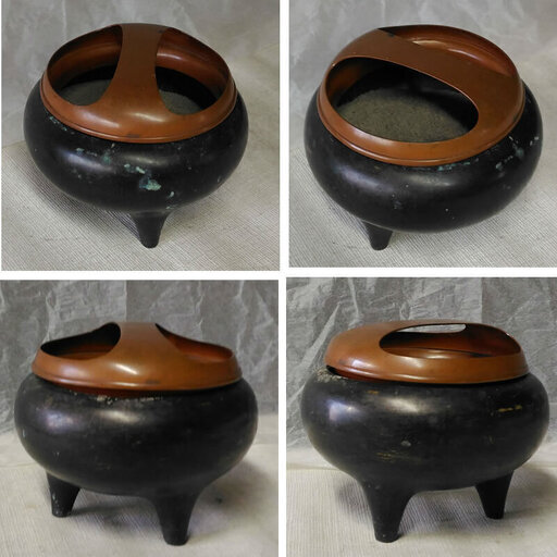c063 銅器 香炉 三足 銅製 茶道具 香道具