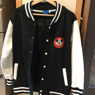 ミッキー　スタジャン　ジャンパー　黒×白　男女兼用　S　東京ディズニーリゾート　限定