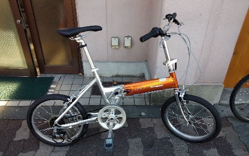 Panasonic  LIGHT WING 18吋折り畳み自転車 アルミ/7speed/オレンジｘシルバー