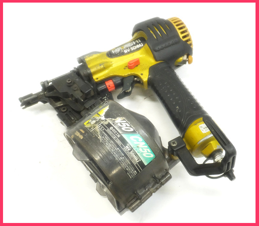 [N0204B] 日立工機 50mm 高圧ロール釘打機 NV50HMJ 動作品 エアー工具 大工道具