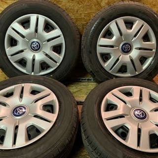 【YOKOHAMA ECOS ES31 195/65R15】 2018年製 夏タイヤ 4本 バリ溝【トヨタ 純正 ホイールキャップ 15インチ6J5HPCD100】 即決あり　(TE120) クレジットカード QR決済可能