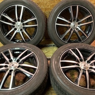 【FIRE STONE FIREHAWK WIDEOVAL 205/55R16】夏タイヤ 2017年製 4本【BROOK 6.5J5HPCD114.3+48】オーリス ルシオン アイシス等　(TE119) クレジットカード QR決済可能 FIRE STONE FIREHAWK WIDEOVAL 205/55R16】夏タイヤ 2017年製 4本