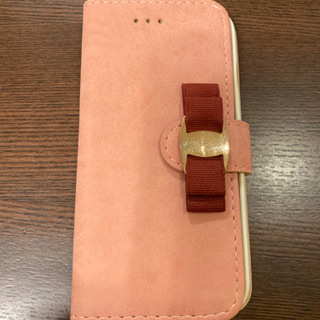 iPhone 8 ケース　② ピンク　赤リボン