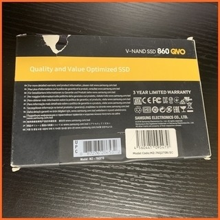 SAMSUNG SSD 2.0TB 860 QVOシリーズ ② 使用時間0時間 こちらはほぼ新品