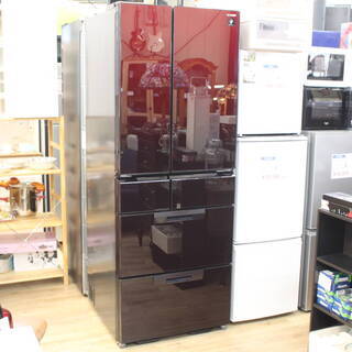 R410)シャープ SHARP 6ドア冷凍冷蔵庫 SJ-GF50Y-R 501L 2014年製 ...