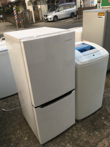 【配送無料】冷蔵庫　2016年　ハイセンス　130L  洗濯機　2016年  ハイアール　5kg  半年保証付き