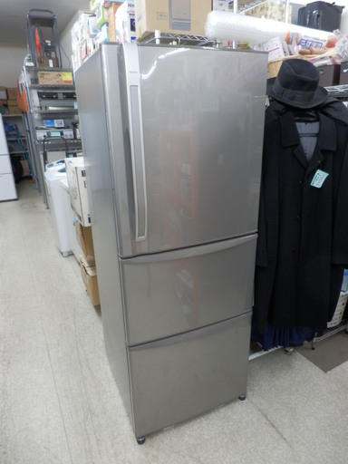 冷蔵庫 339L 2010年製 東芝 3ドア GR-34ZW 右開き ノンフロン シルバー TOSHIBA スリム 大型 ペイペイ対応 札幌市西区西野