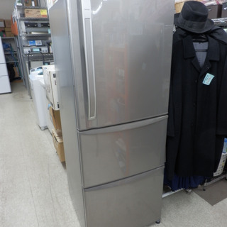 冷蔵庫 339L 2010年製 東芝 3ドア GR-34ZW 右開き ノンフロン シルバー