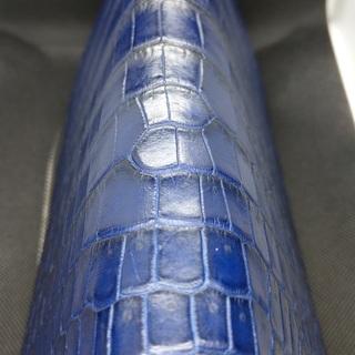 クロコダイル ワニ 牛革 ウォレット ブルー レザー 長財布