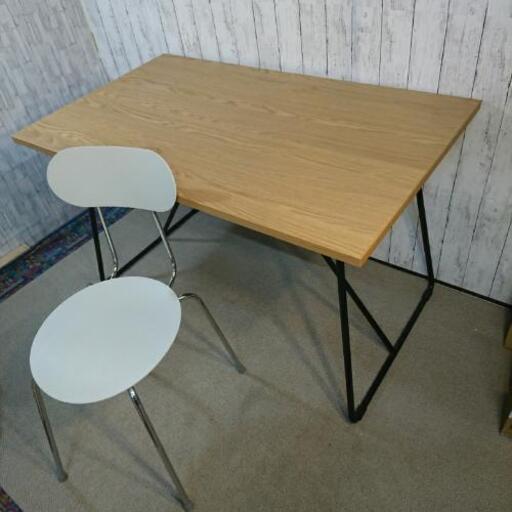 (受け渡し者決定)無印良品 折りたたみテーブル 120㎝ オーク材 /無印 マリオリナ マジススチールチェア イタリア製 1脚セット