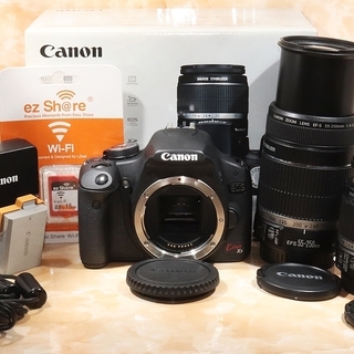 ★極上美品級＆スマホ転送★キヤノン kiss x3 手振れ補正ダブルズームキット