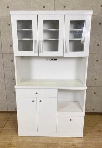 K2*3 美品★食器棚 キッチンボード ホワイト 棚 キッチンキャビネット