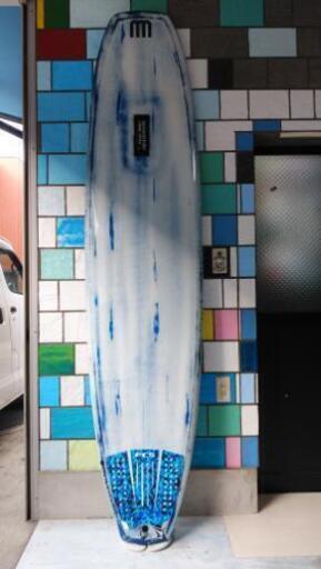 ジャスティス ショートボード 青/白 ストライプ