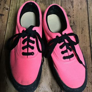 値下げ！韓国ファッション♡蛍光ピンク厚底スニーカー - 靴/バッグ