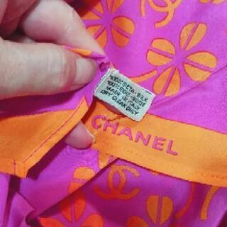 CHANEL/シャネル◇ビビットピンク♪シルクストール/リボン◇未使用品