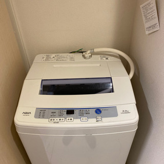 AQUA2016年式洗濯機　容量6.0キロ　付属品完備