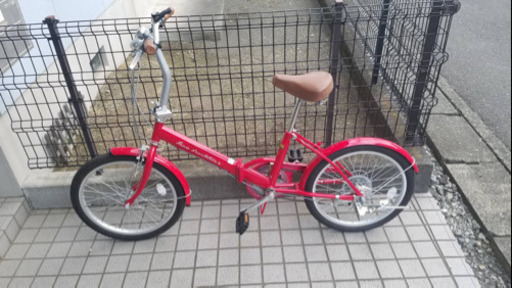 折りたたみ自転車　レッド