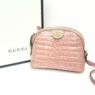 ☆美品☆ GUCCI グッチ　限定品　クロコ　ピンク　ショルダー...