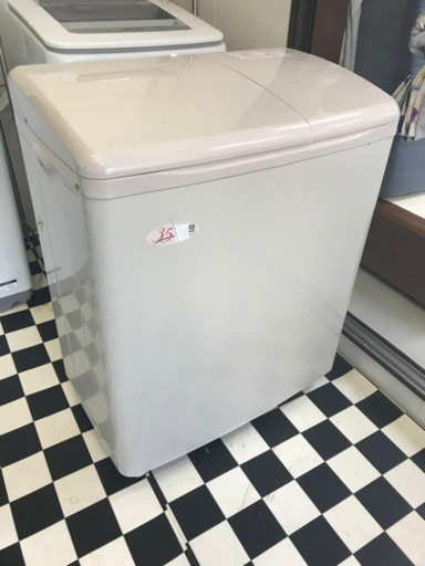 お気にいる 【リサイクルサービス八光　田上店　安心の1か月保証　配達・設置OK】】日立 パインベージュ] [二槽式洗濯機（3.5kg） PS-H35L-CP HITACHI 洗濯機