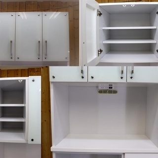 ④レンジボード 食器棚 ホワイト キッチンボード 800×415×1800 住まい 