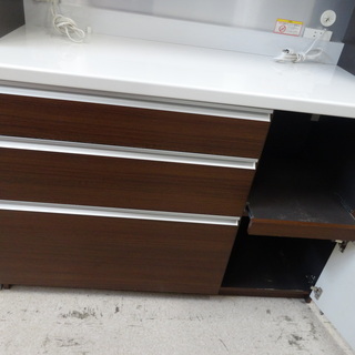 Pamouna/パモウナ レンジボード ブラウン×ホワイト 仕切り板付【ユーズドユーズ名古屋天白店】