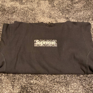 supreme box logo パーカー　バンダナ黒