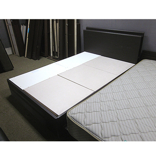 札幌【ダブルベッド 引出し×2杯＆宮付き】ダークブラウン こげ茶色系 N-Sleep ベット 本郷通店