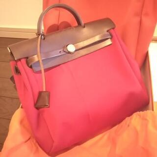 HERMESエルメスエールバッグオレンジ&レッド  カデナ&キー付き