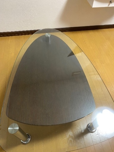 モーダエンカーサ／ガラステーブル　ラグリマ（ウォールナット）