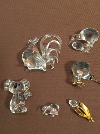 ガラス　置物　クリスタルガラス