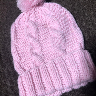 ピンク ニット帽