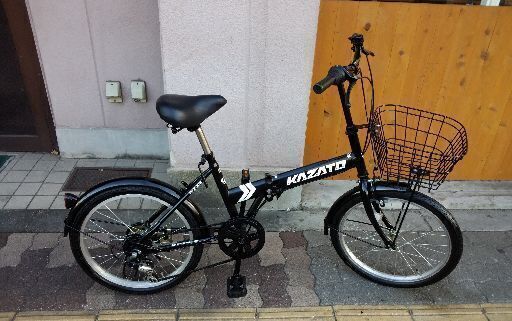KAZATO[FKZ-206]20吋折り畳み自転車 外装6段/ブラック