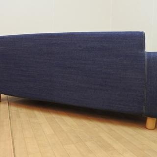 無印良品 MUJI ワイドアーム 2シーター ソファ ヘッドレスト付き デニム 羽ポケットコイル 2人掛け ダウンフェザー 北欧 シンプルモダン 和