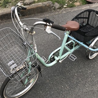 値下げしました】 三輪自転車 ３段変速ギア付 前後かご取り換え済 ...