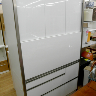 AQUA/アクア 白エナメル ダイニングボード レンジボード 幅127cm 目隠し収納 エコーファニチャー キッチンボード 　西岡店