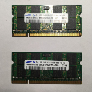 ノートパソコンメモリー 1GB＋1GB m470t2953ez3...