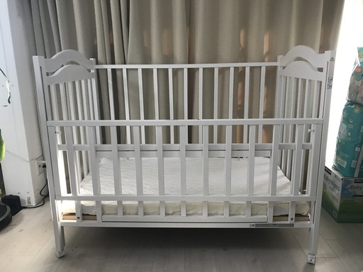 日本製ベビーベッド『アリスホワイト』ハイタイプ 石崎家具 日本製