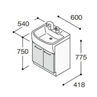 ノーリツ 洗面化粧台 LT（エルティ） 化粧台本体のみ 間口600mm    未使用開封品
