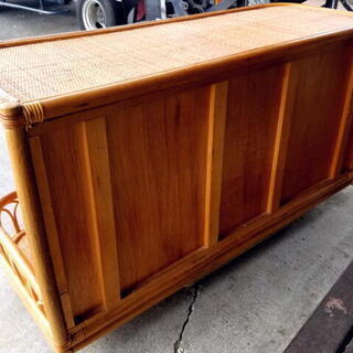 ラタン家具 籐チェスト アジアン家具 収納 籐家具 1200×460×600 天然素材