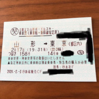 新幹線（つばさ）　山形→東京