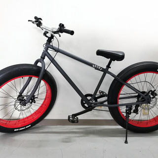 ファットバイク 26インチ BRONX 4.0DD MATTE GRAY x RED 自転車 ビーチバイク