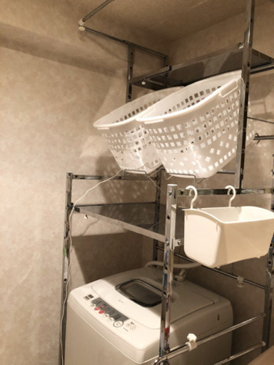 ステンレス棚の洗濯機ラック 洗濯カゴ付き ちょも 板橋の生活家電 洗濯機 の中古あげます 譲ります ジモティーで不用品の処分