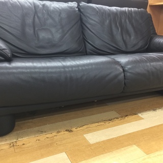 INCANTO　2人掛けソファー　レザー　ブラック　【トレファク岸和田店】 INCANTO 2人掛けソファー レザー ブラック 【トレファク岸和田店】