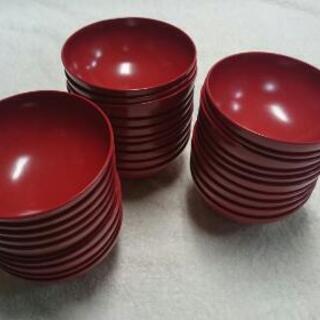 味噌汁茶碗 吸い物椀 30客 赤 プラスチック