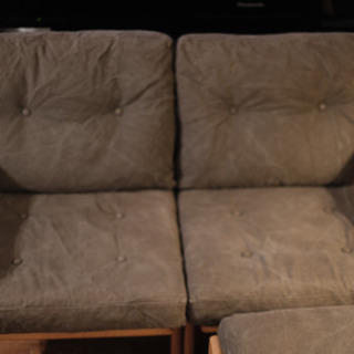 マルニ　オークフレームチェア　オットマン　ファブリックソファ　2P