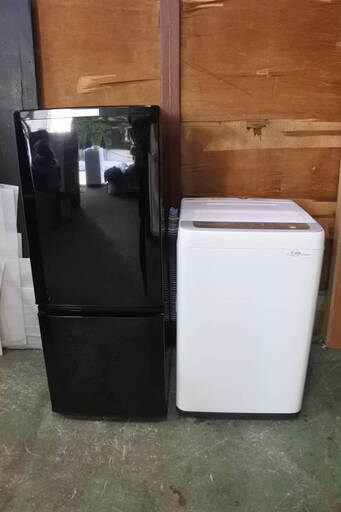高年式 格安 セット 国産 冷蔵庫 洗濯機 18年式 三菱 MR-P15C-B 146L Panasonic NA-F50B11 5kg洗い 単身サイズ エリア格安配達