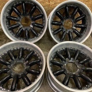 ENKEI デセム10 社外ホイール 17インチ 4本 8.5J6H139.7+5 深リム 希少　(VHH23) クレジットカード QR決済可能