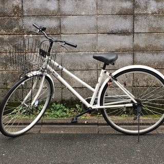【前カゴ大きめ】白い自転車【2/26まで】