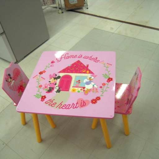 ミニーマウス テーブル イスセット 幅60 奥行60 高さ45cm トイザラス限定 子供用 ピンク イエロー 苫小牧西店 モノハウス苫小牧西 苫小牧 のダイニングセットの中古あげます 譲ります ジモティーで不用品の処分